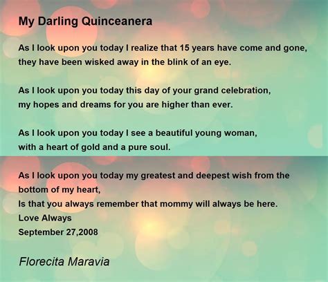 THE VICAR. . Quinceanera poems